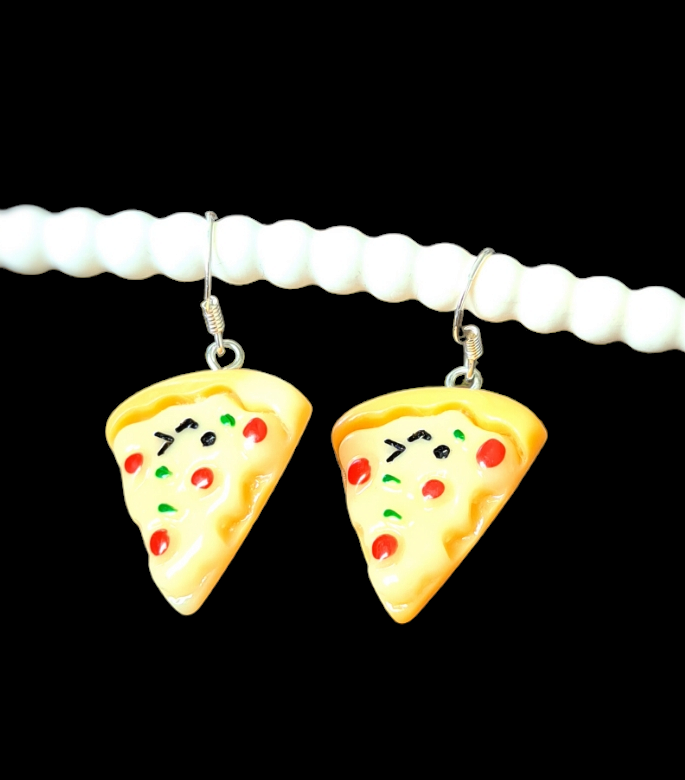 Náušnice - trojúhelníky pizzy Náušnice - trojúhelníky pizzy