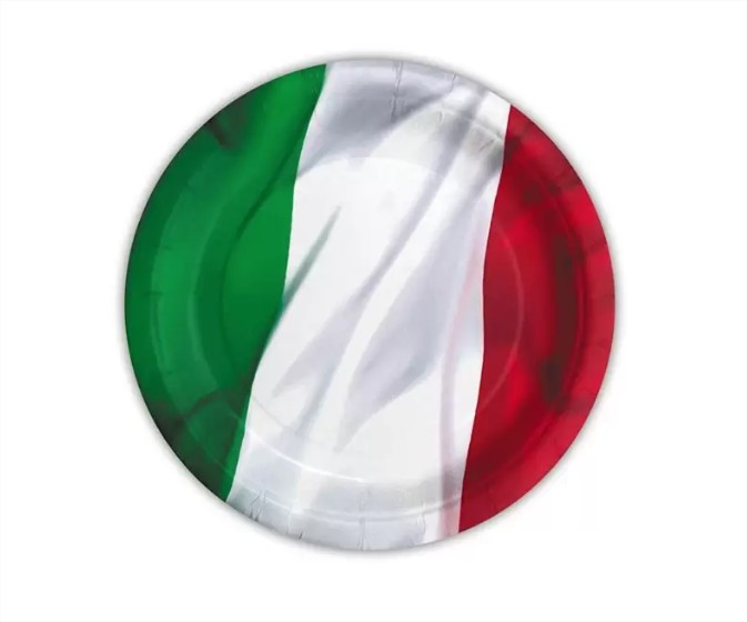 Papírové talířky v italských barvách Papírové talířky v italských barvách