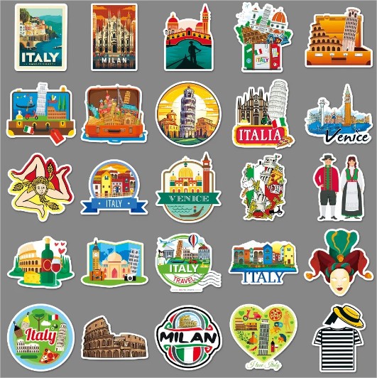 Samolepky s italskými motivy Samolepky s italskými motivy