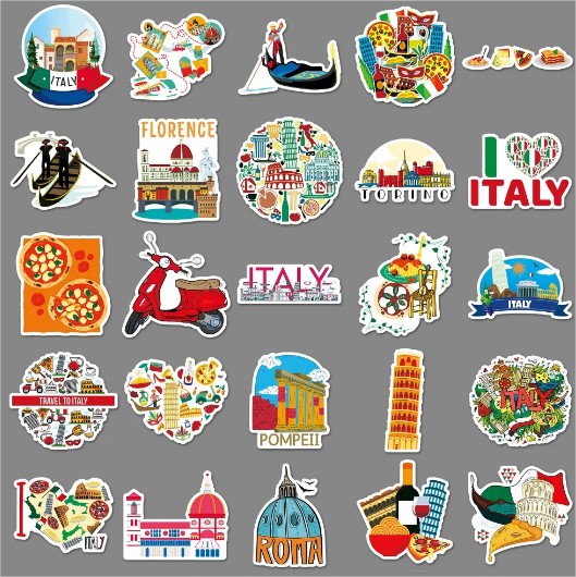 Samolepky s italskými motivy Samolepky s italskými motivy