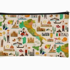 Kosmetická taštička - mapa Itálie a památky