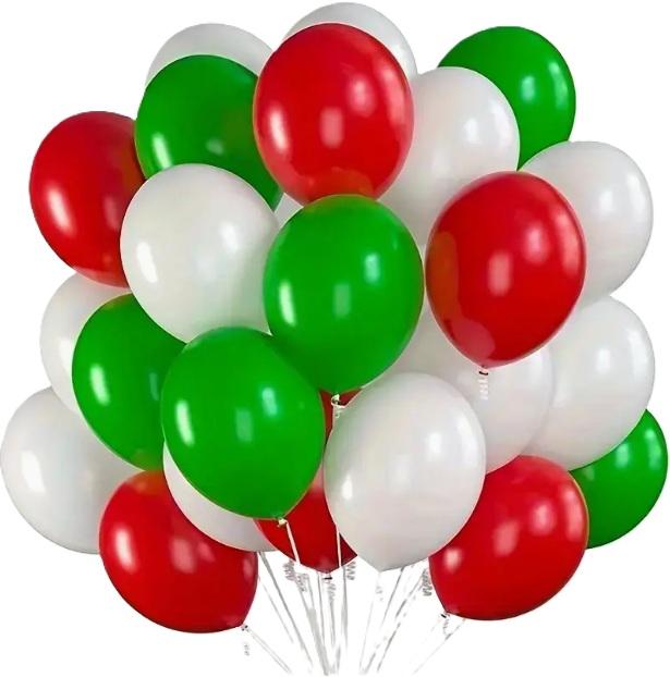 Balónky v italských barvách 15ks Balónky v italských barvách 15ks